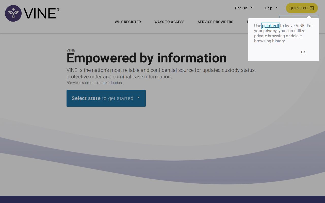 VINELink custody search interface used for Iowa and Floyd County checks